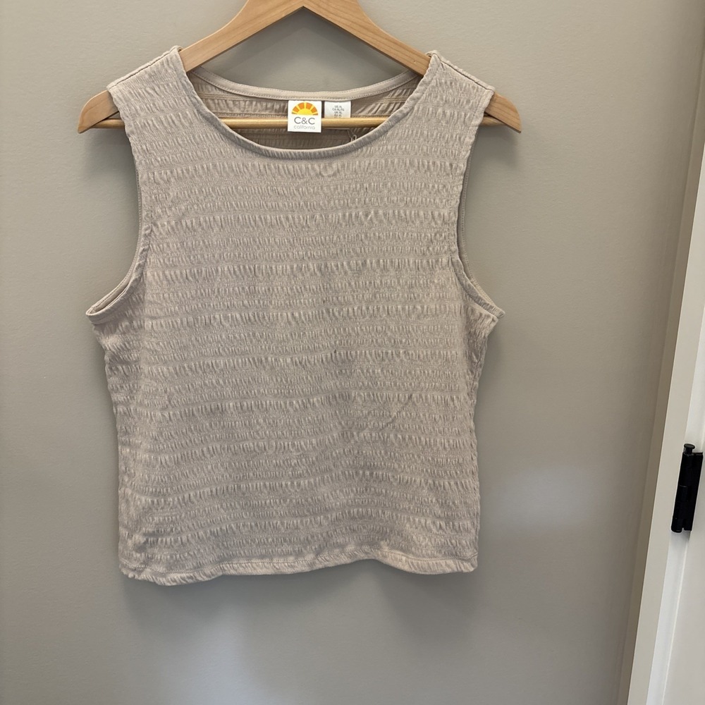 New C&C California Cotton Tank Top Nude Top Size XLarge NWT